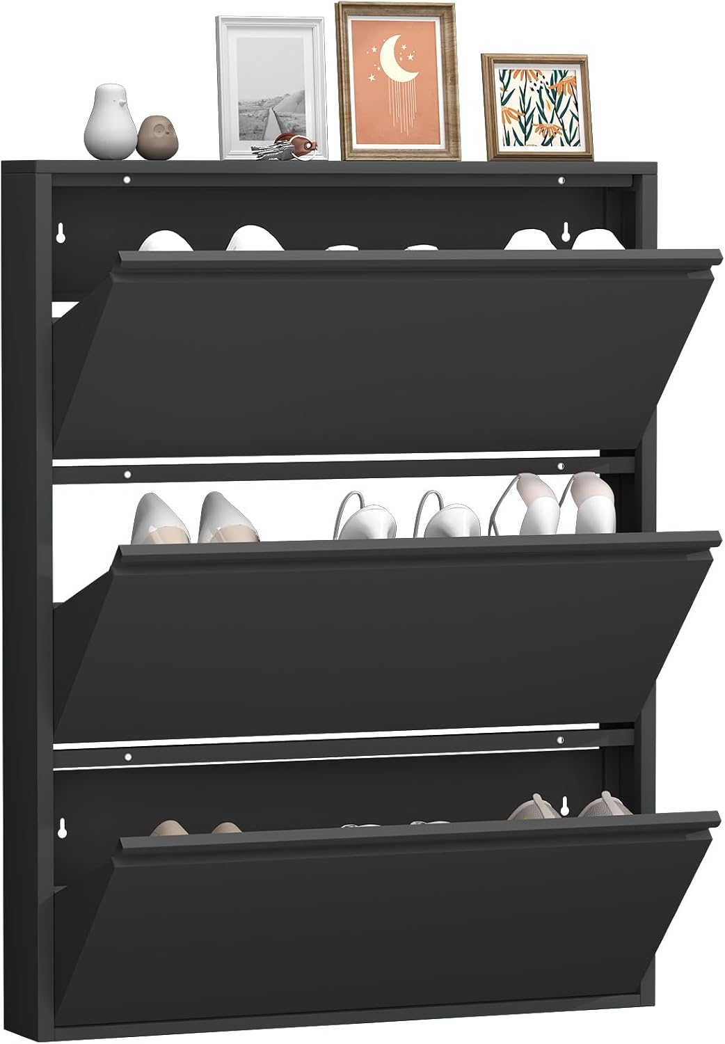 6 Inch Slim Wall Mounted Shoe Cabinet（No-Assembly）